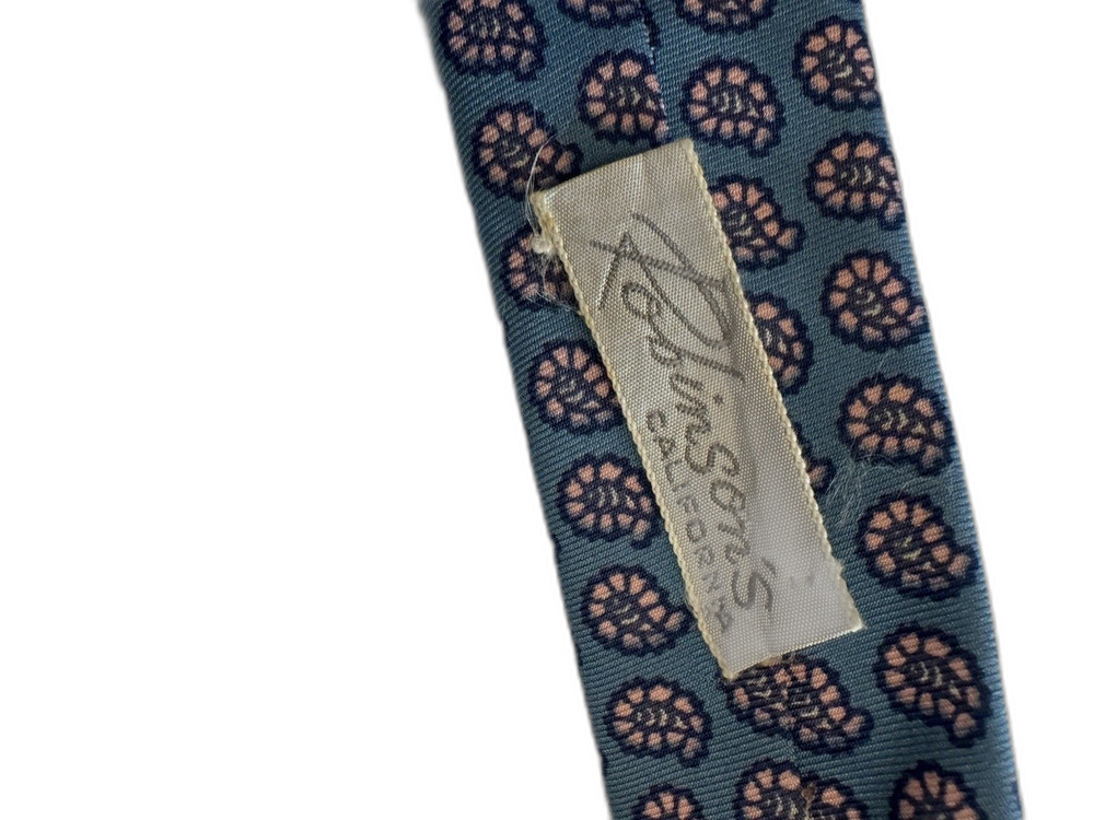 Christian Dior Blue Pink Paisley Silk Tie Woven Logo Accent Designer One Size - Picture 4 of 7